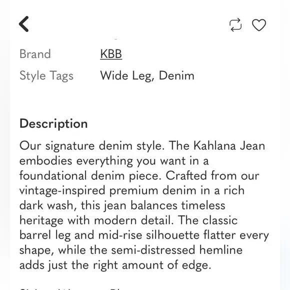 KBB Jeans Barrel Leg NWT by Kahlana Mid Rise Dark Wash Size 0 - Picture 12 of 13